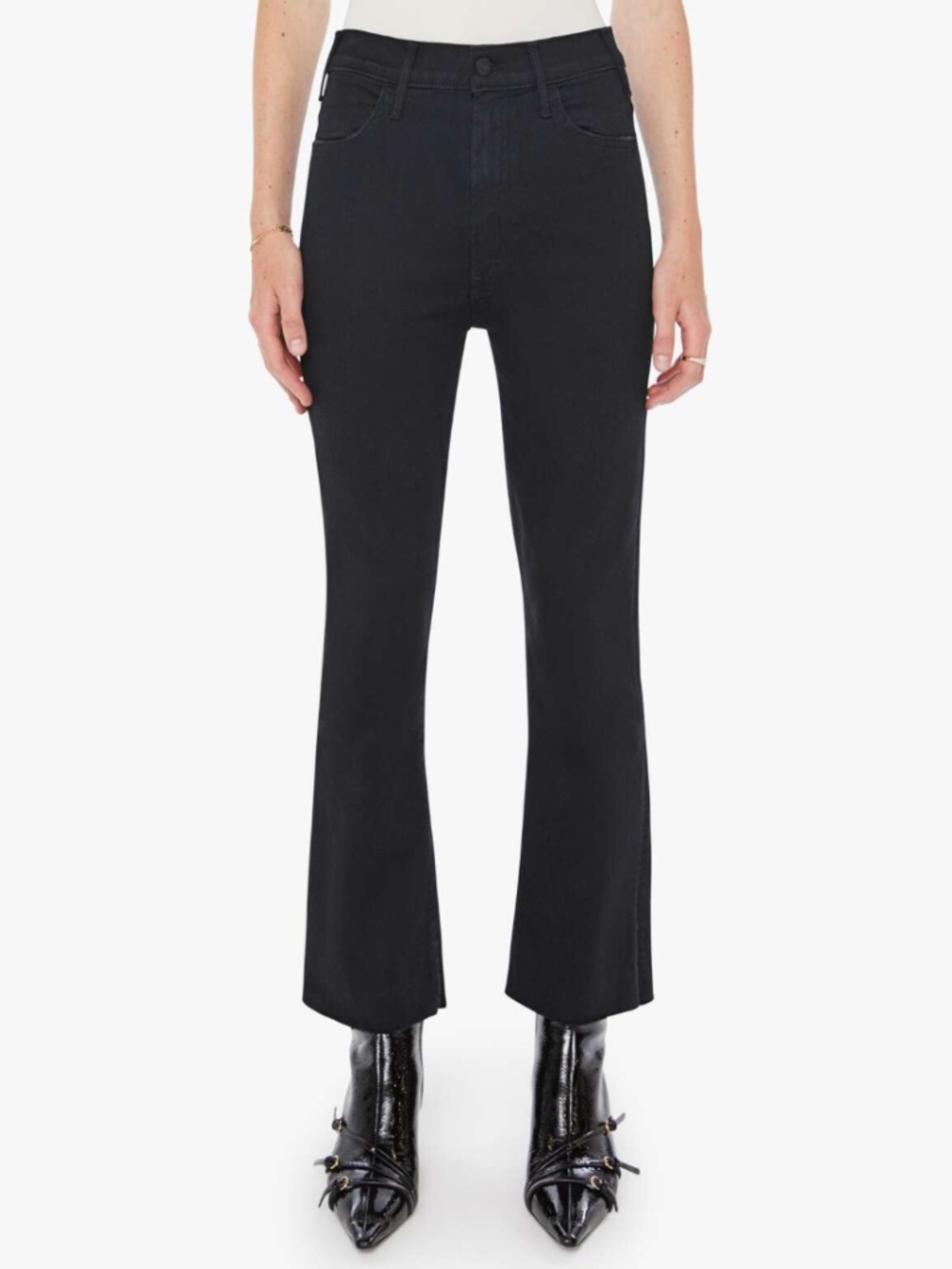 MOTHER The Hustler Ankle Fray Not Guilty Flare Jeans Size 31